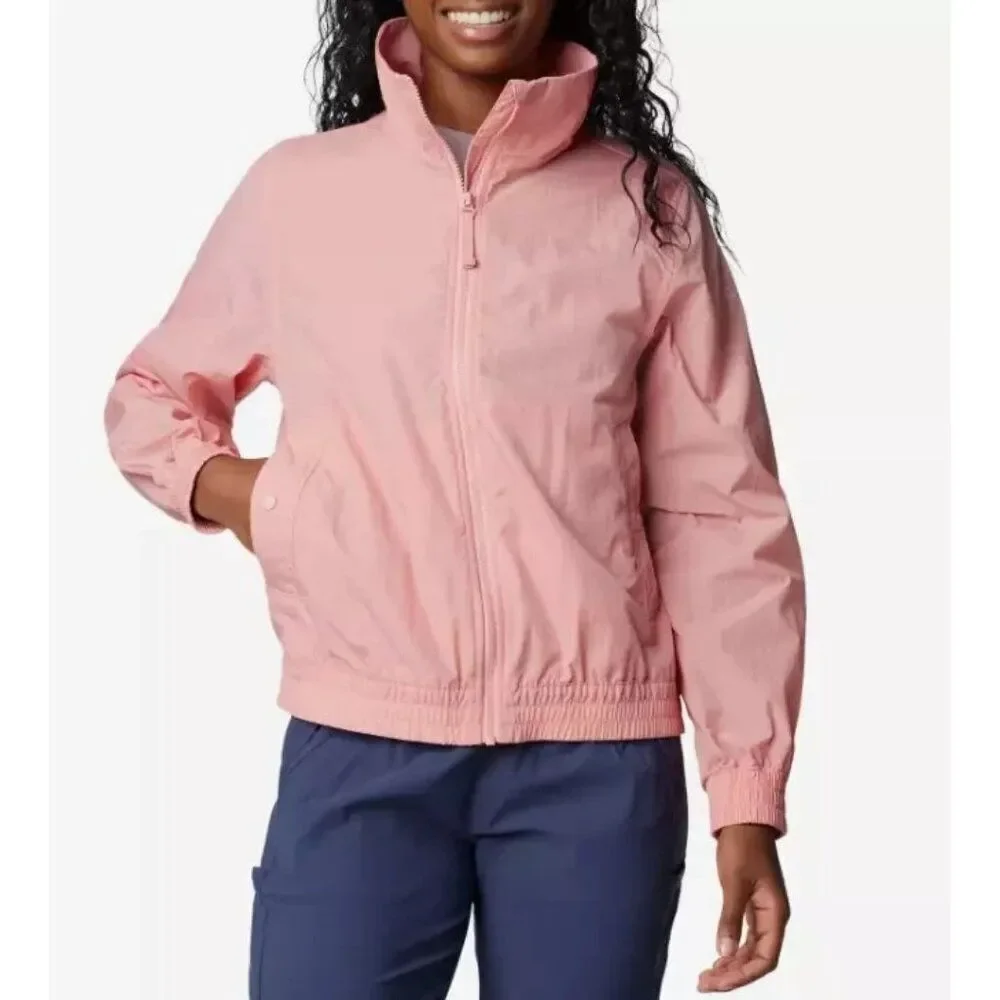 Columbia Time Is Right Full Zip Windbreaker‎ Jacket Womens Large Pink